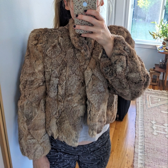 Rabbit fur jacket 80s 90s vintage - Picture 1 of 7
